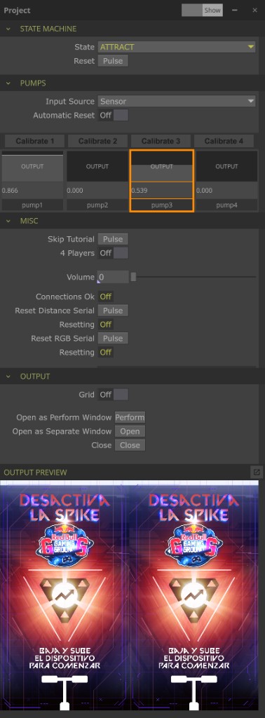 TouchDesigner control UI for the Redbull Valorant booth